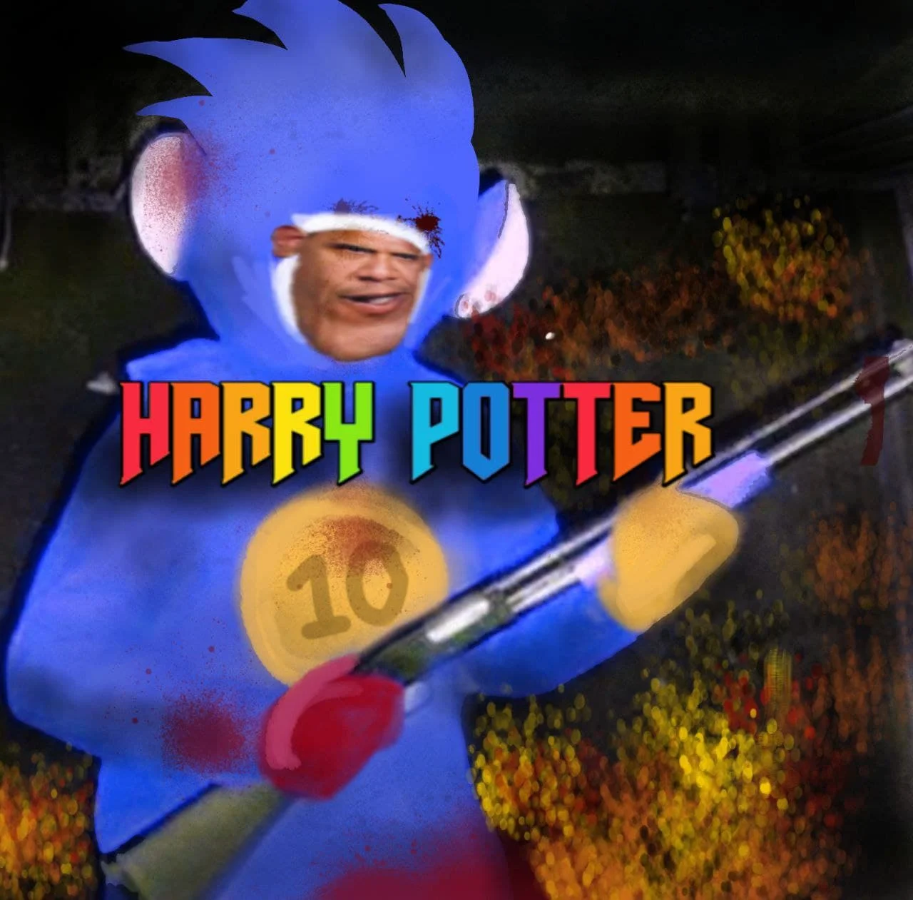 HarryPotterObamaSonic10Inu — Obama and Sonic the Hedgehog combined art