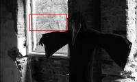 11B X 1371 — Dark, high-contrast photograph showing an interior space with silhouettes and architectural elements including windows.