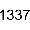 1337 Speak — Clean, minimalist representation of '1337' in large black sans-serif text on a white background.