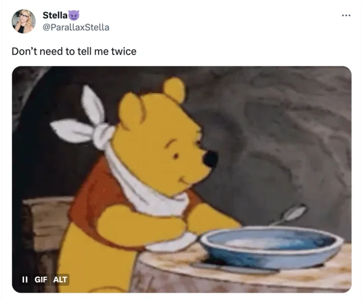 19 Inches Of Venom — Winnie the Pooh image with ambiguous caption possibly referencing the 'treat yourself' aspect.