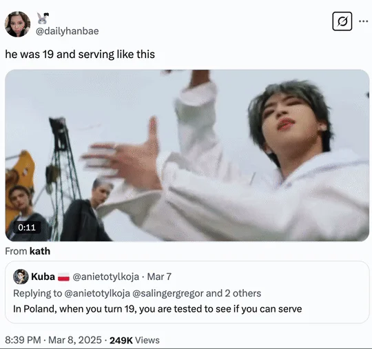 19Th Birthday In Poland — GIF showing a male performer in white shirt in dramatic performance pose.