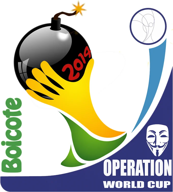 2014 Fifa World Cup Brazil — Anonymous 'Operation World Cup' boycott parody logo with bomb