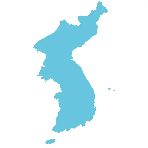 2018 Winter Olympics — Blue silhouette of the unified Korean peninsula