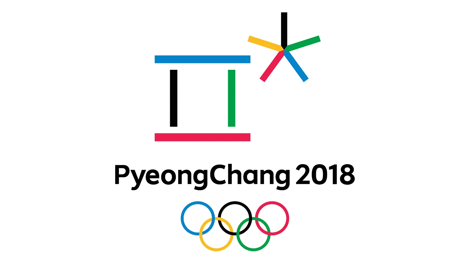 PyeongChang 2018 Winter Olympics official logo with Olympic rings