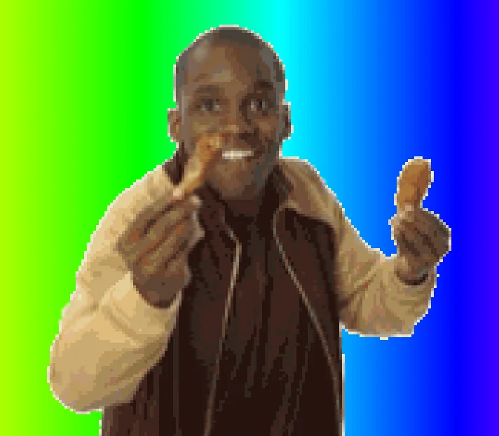 2204355 Coxinha Roll — Smiling man holding two coxinhas against a rainbow gradient background
