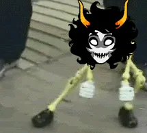 2Spooky — Animated character with exaggerated creepy features and unsettling expression.