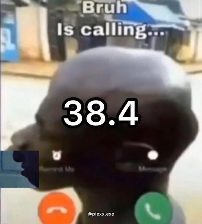 384 variation in fake phone call notification format showing 'Bruh is calling...' with social media handles.