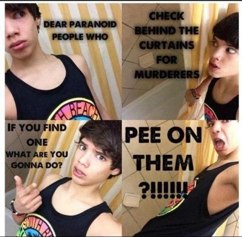 4 Panel Cringe — 4-panel showing same girl in expressions building absurd paranoid thinking narrative.