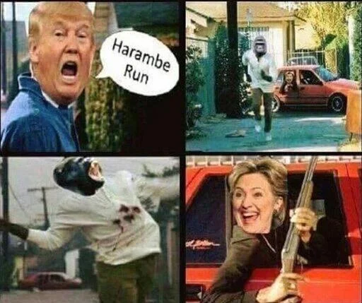 4 Panel Cringe — 4-panel meme combining political figure with movie scenes and viral meme culture references.