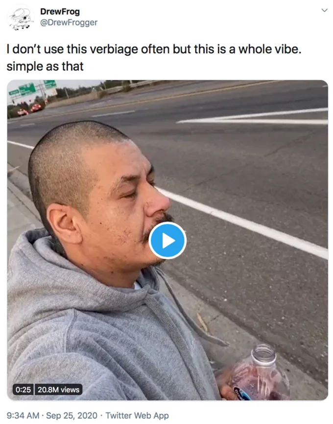 420Doggface208S Dreams Skateboarding Video — Twitter screenshot of original TikTok showing 420doggface208 skateboarding on freeway.