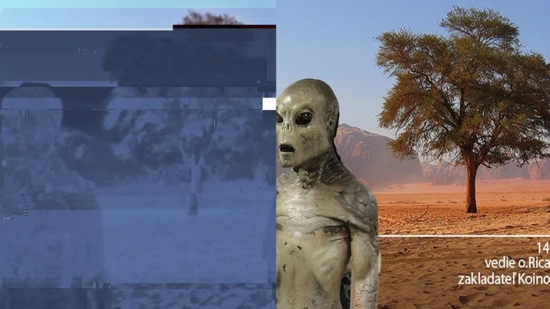 4Chan Alien Sighting Hoax — Central hoax image with Luke Air Force Base photograph overlaid with pixelated alien figure.