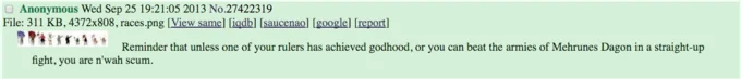 4Chan Flag Bearers — Anonymous Wed Sep 25 19:21:05 2013 No .27422319 File: 311 KB, 4372x808, races.png [View same] [iadb] [saucenao] [google] [report] ?Ti