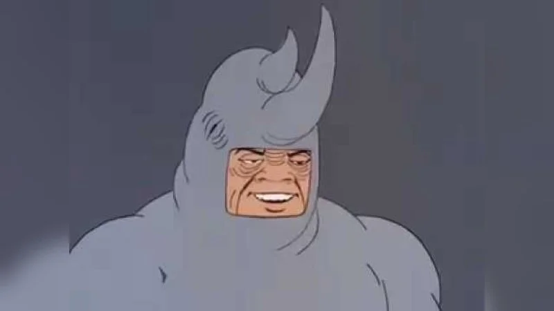 60S Spider Man Rhino — The definitive clean template of the Rhino character from the 1967 Spider-Man animated series with his signature grinning smile.
