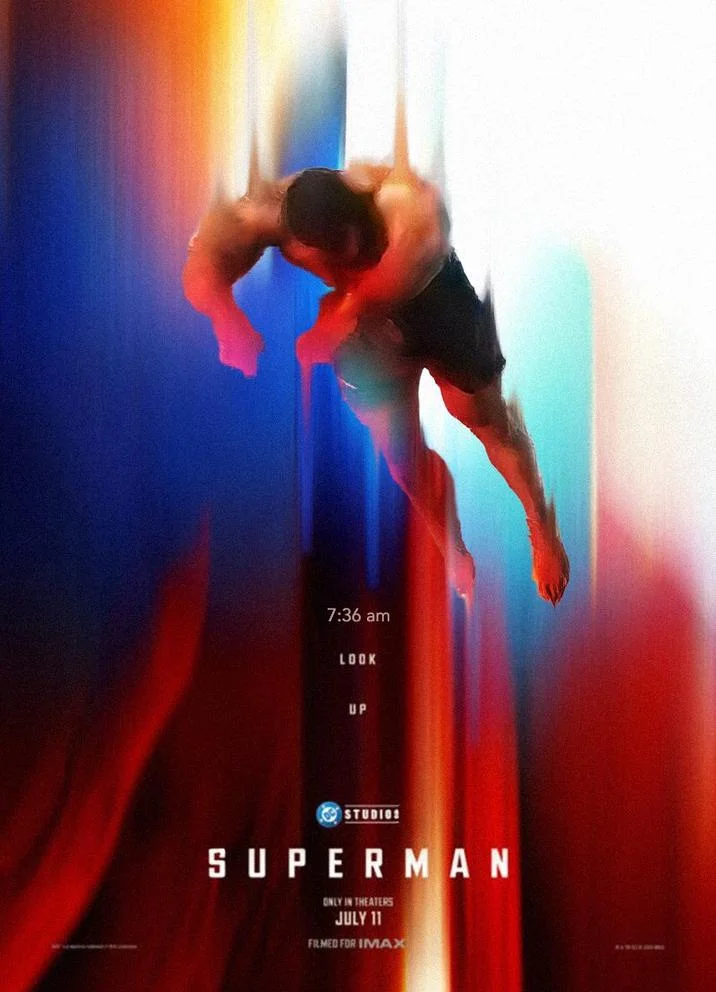 736 Pool Dive — Superman movie poster parody featuring the 7:36 am pool dive man in Superman's flying pose