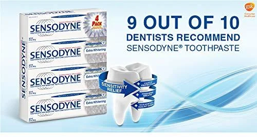 9 Out Of 10 Dentists — esk 9 OUT OF 10 Coun PACK SENSODYNE C ク DENTISTS RECOMMEND SENSODYNE® TOOTHPASTE Exta Whiteninge SENSODYNE Ext Wh SENSODYNE SENSITIVITY