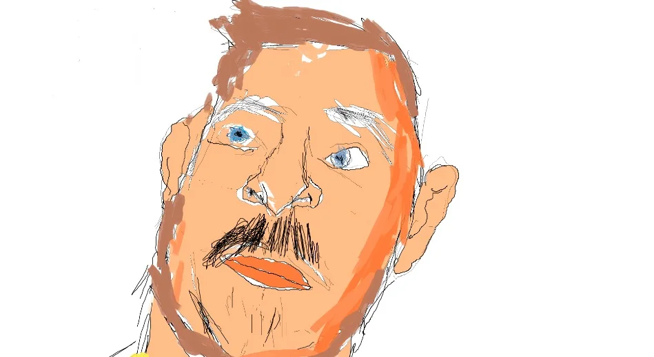 Aaron Rodgers Drawing — Crude MS Paint drawing of Aaron Rodgers' face