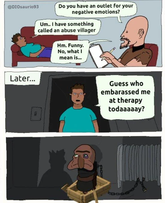 Abuse goblin comic with the goblin's pet cockroach paired with a wholesome fan art response