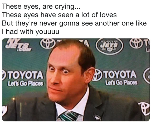 Adam Gases Eyes — Adam Gase wide-eyed photo with These Eyes song lyrics caption