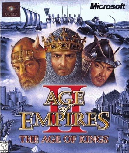 Age of Empires II: The Age of Kings box cover with Viking, king, and samurai