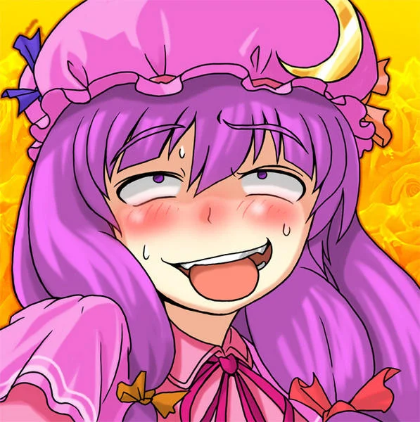 Ahegao Face — Anime screenshot showing female character with bright exaggerated happy expression featuring wide mouth, tongue, and ahegao aesthetic.