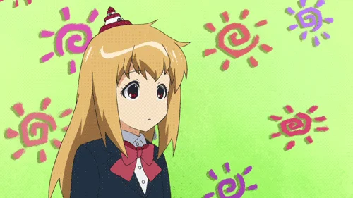 Ahegao Face — Anime character with exaggerated pleased expression showing unusual eye positioning, tongue protrusion, and rosy cheeks.