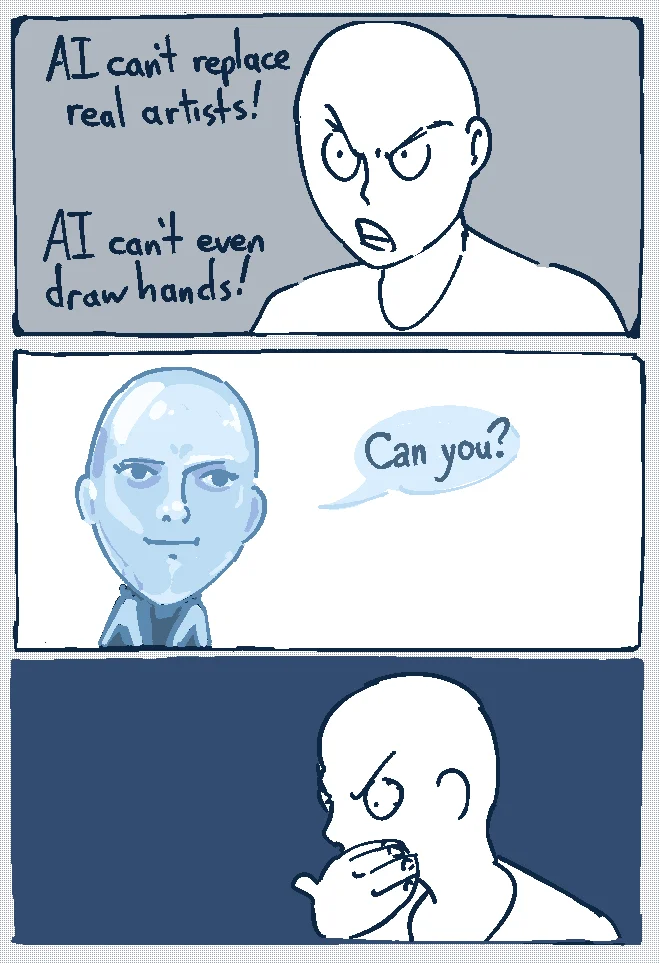 Ai Drawing Hands — AI art programs infamously have a great deal of difficulty drawing hands accurately.

Many artists also have a great deal of trouble