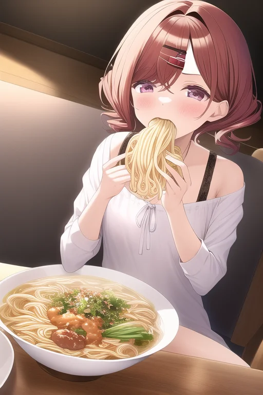 Ai Drawings Of Anime Girls Eating Ramen — ,
