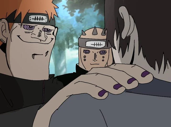 Man Putting Hand On Shoulder — Naruto Shippuden Pain characters Akakichi no Eleven redraw