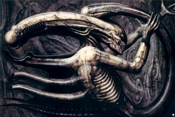 Alien — H.R. Giger biomechanical Xenomorph painting