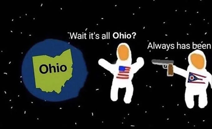 Primary Always Has Been meme with realistic astronauts in gun-pointing pose and Earth, foundational template.