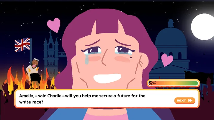 Amelia (Pathways) — Amelia crying with hearts as Charlie references the fourteen words