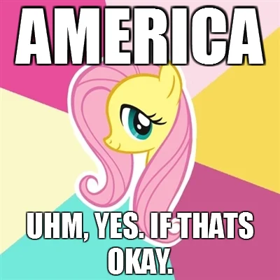 Overweight woman eating in front of American flag with caption America Fuck Yeah