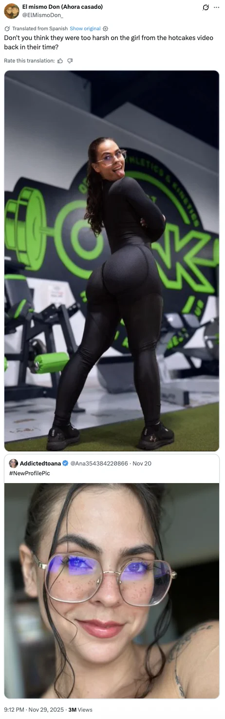 Anattraction Addictedtoana Onlyfans — Tweet defending the hotcakes girl with Addictedtoana gym and selfie photos