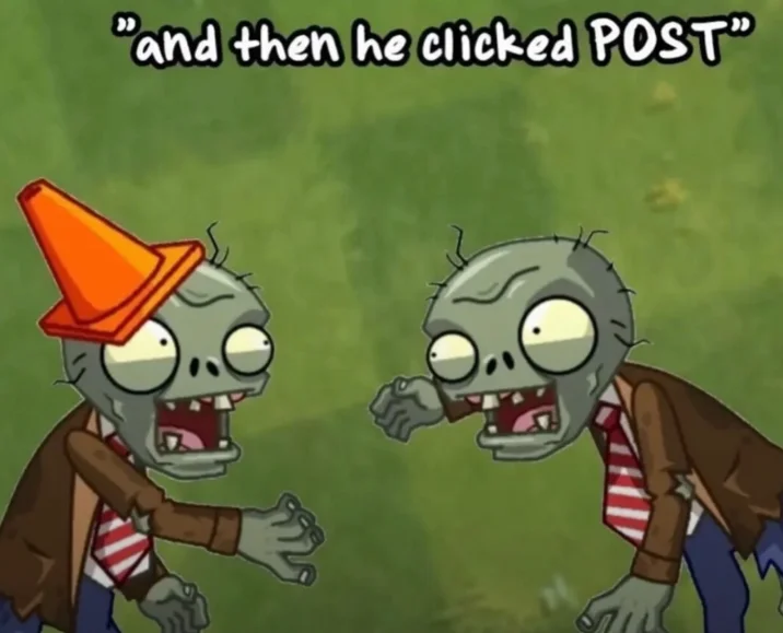 And Then He Clicked Post — Edited Wimpy Kid panel with Trollface and green demon captioned 'and then he eats a mango'