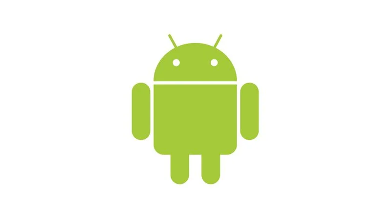 Green Android robot mascot on white background