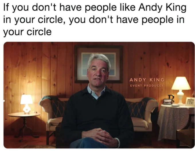 Andy King Fyre Festival Blowjob — Andy King smirking in a still from the Fyre Festival documentary