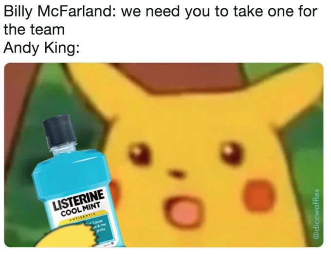 Andy King Fyre Festival Blowjob — Job interview meme using Andy King as the answer to going above and beyond