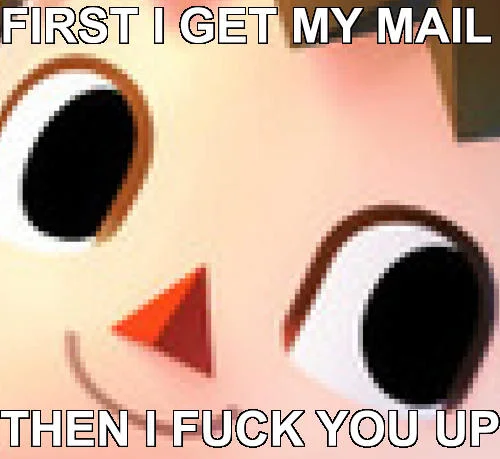 Villager from Animal Crossing meme captioned Does this look like the face of mercy