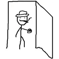 Are Ya Winning Son? — Minimalist MS Paint stick figure father at bedroom door template.