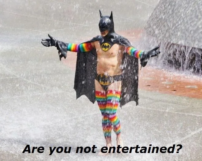 Animated GIF of Maximus shouting 'Are you not entertained?' in the arena