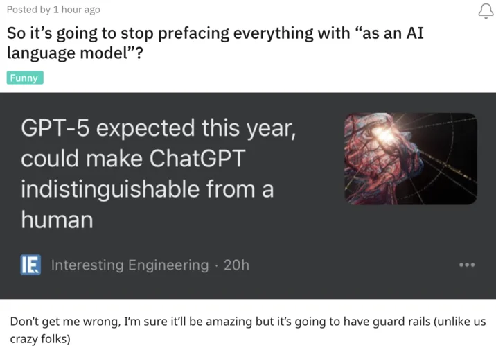 As An Ai Language Model — AI language model disclaimer meme reaction image