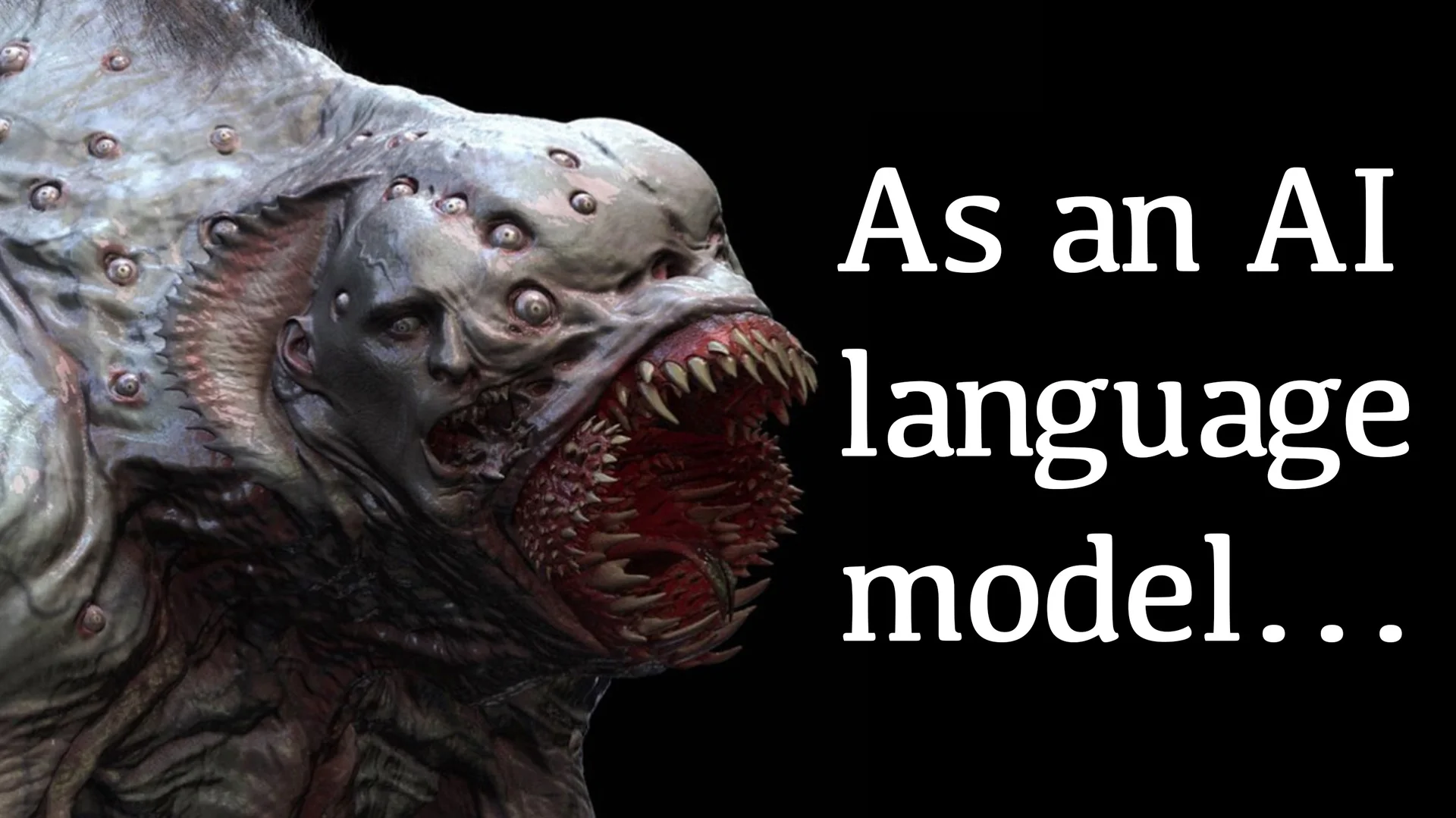 As an AI Language Model meme showing AI disclaimer text parody