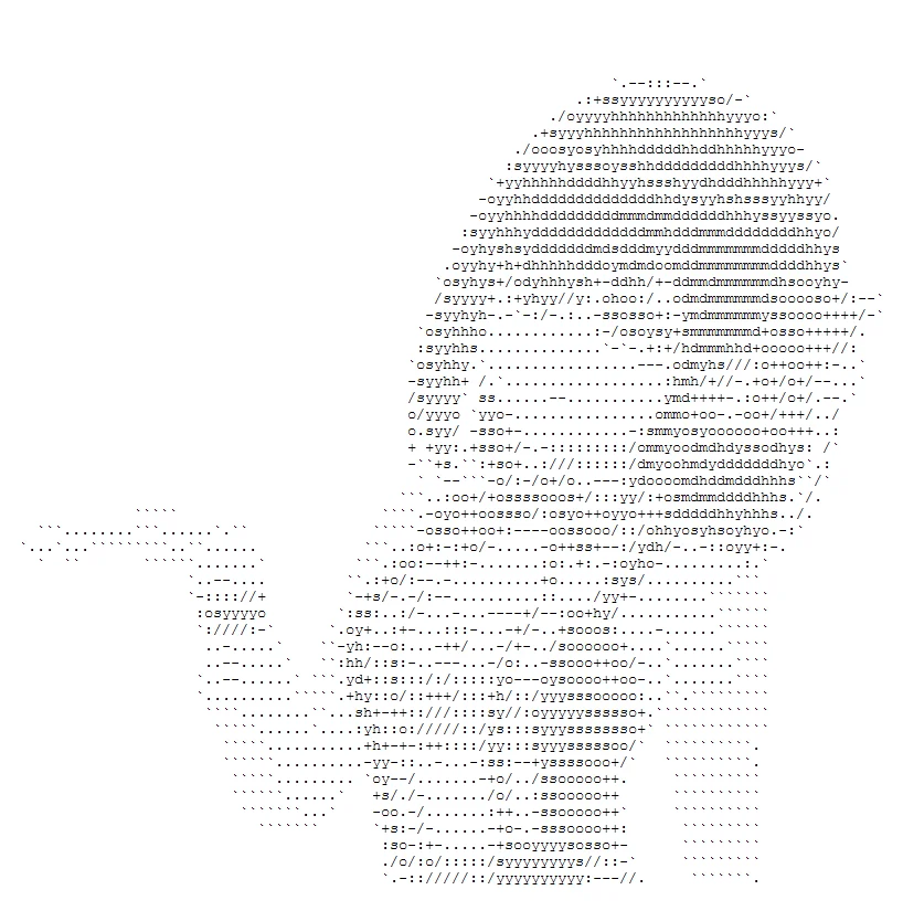 Clean ASCII art demonstrating detailed visual imagery from characters.
