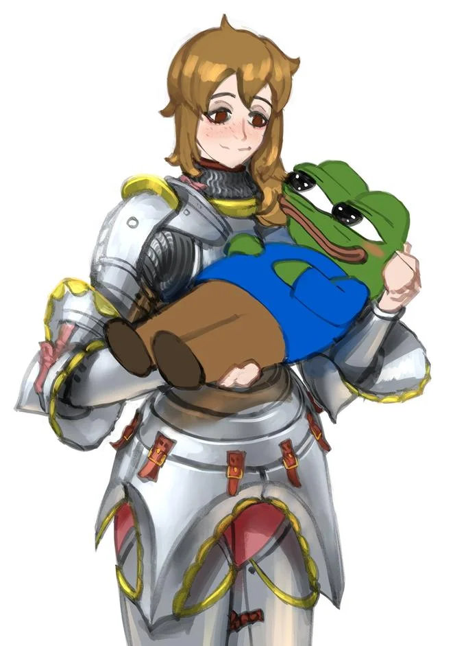 Ashbie Moon Aspie Girl Aspie Chan — Ashbie with skateboard and Pepe the Frog in matching outfits fan art