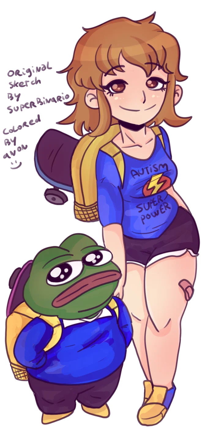 Ashbie Moon Aspie Girl Aspie Chan — Aspie-chan Autism Acceptance illustration with rainbow background