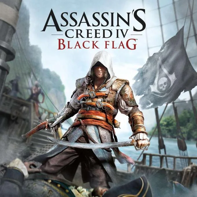 Assassins Creed — Assassin's Creed IV Black Flag cover with Edward Kenway wielding cutlass and pistol