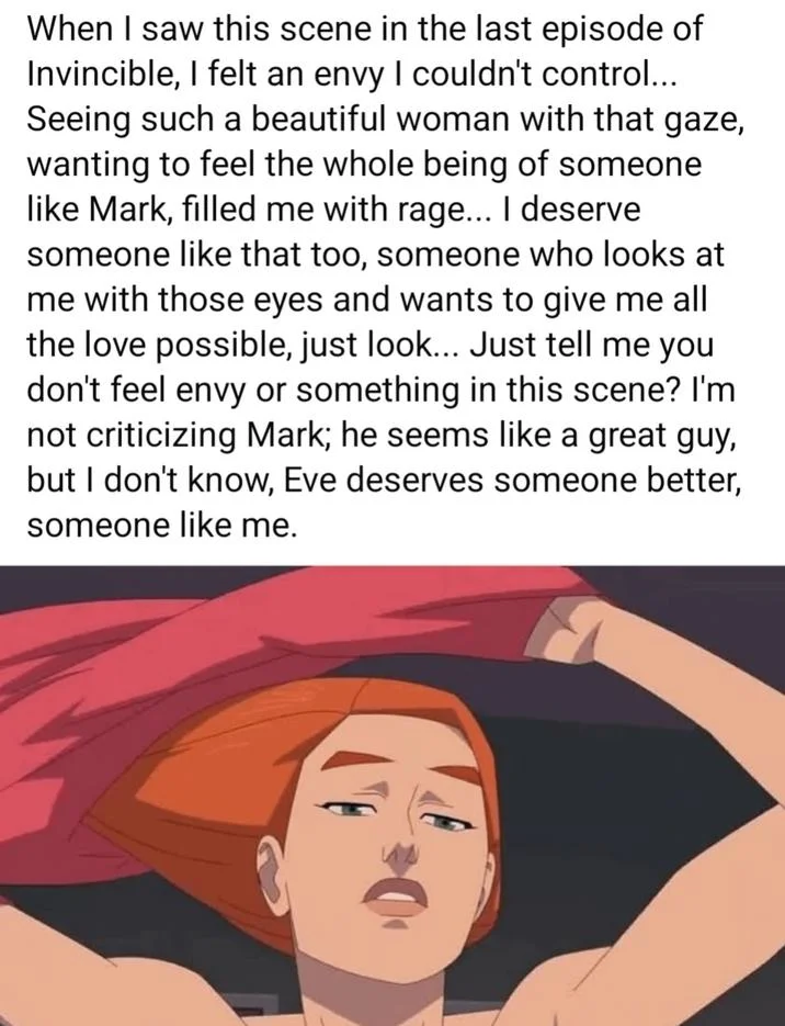Atom Eve Undressing — When I saw this scene in the last episode of Invincible, I felt an envy I couldn't control... Seeing such a beautiful woman with that
