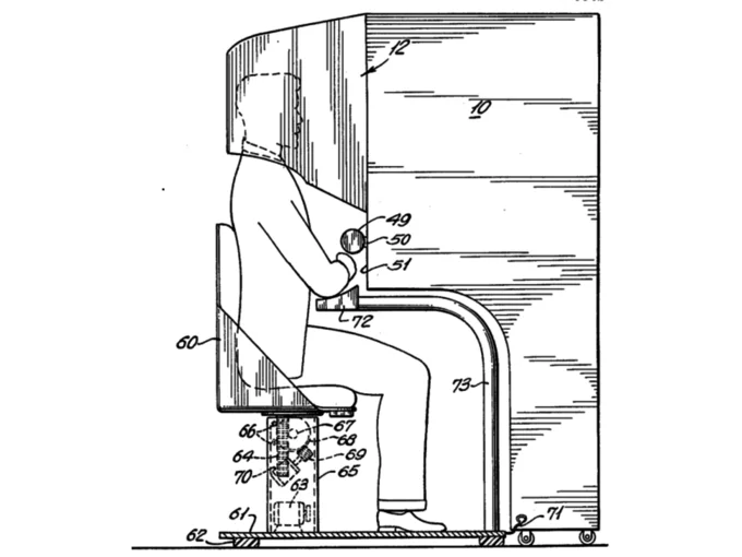 Patent diagram of early head-mounted augmented reality display system