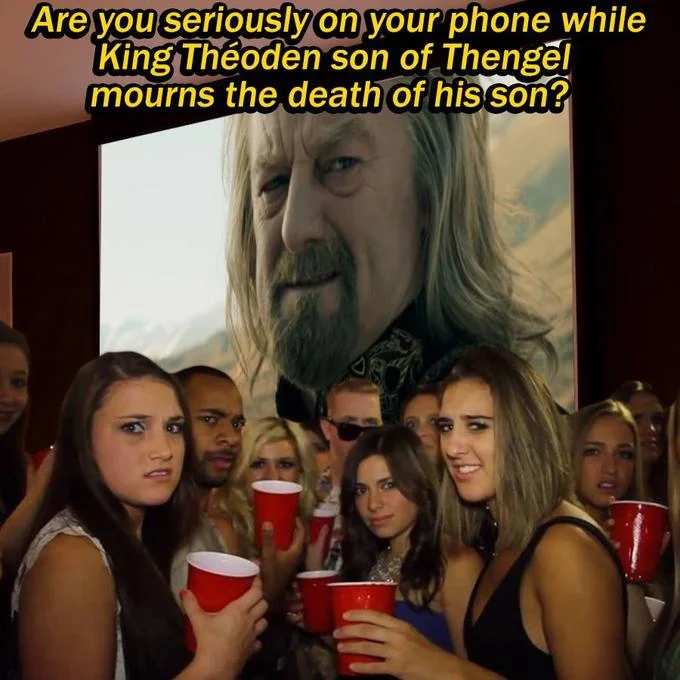 Awkward party reaction image combined with Smudge the Cat meme on background screen