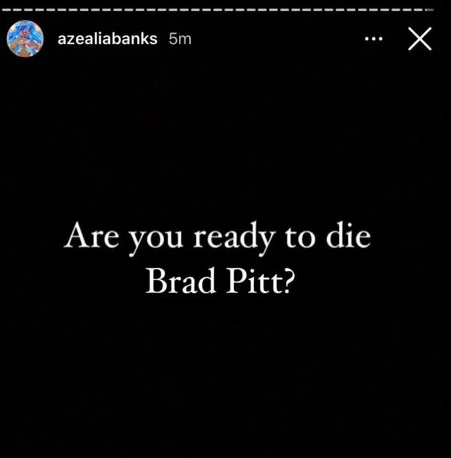 Azealia Banks "Are You Ready To Die?" — Black background with white text 'are you ready to die slavoj žižek?'